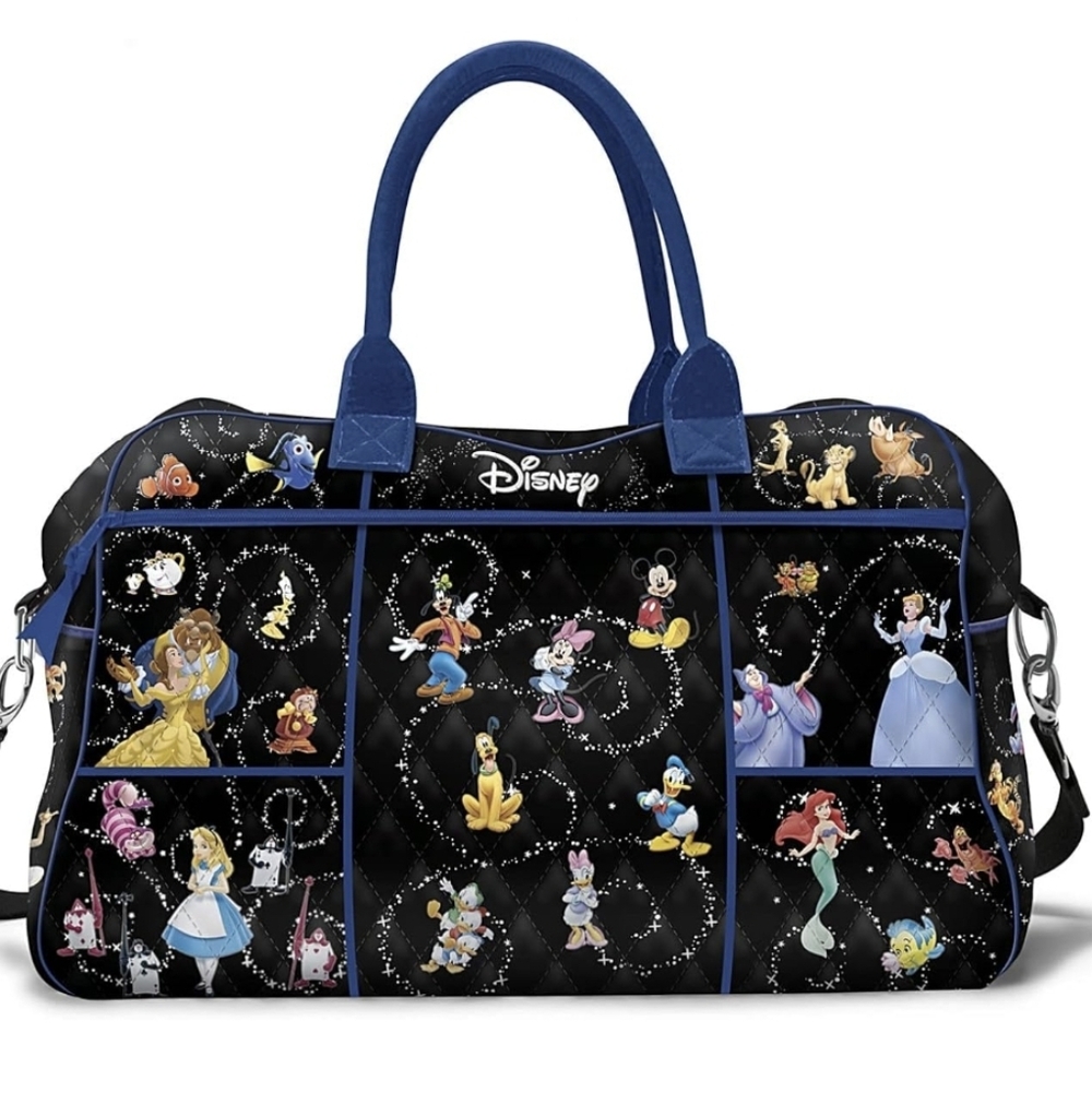 Loungefly Disney Princesses Mickey Minnie Allover Print Blue Tote Shoulder Bag - Picture 2 of 5